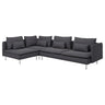 SÖDERHAMN corner sofa, 4-seat, with open end/Gunnared medium grey, 6x14x99 cm