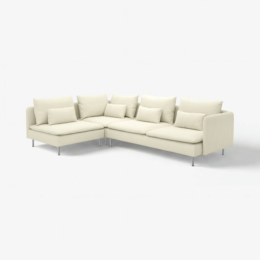 SÖDERHAMN corner sofa, 4-seat, with open end/Johanneshov off-white