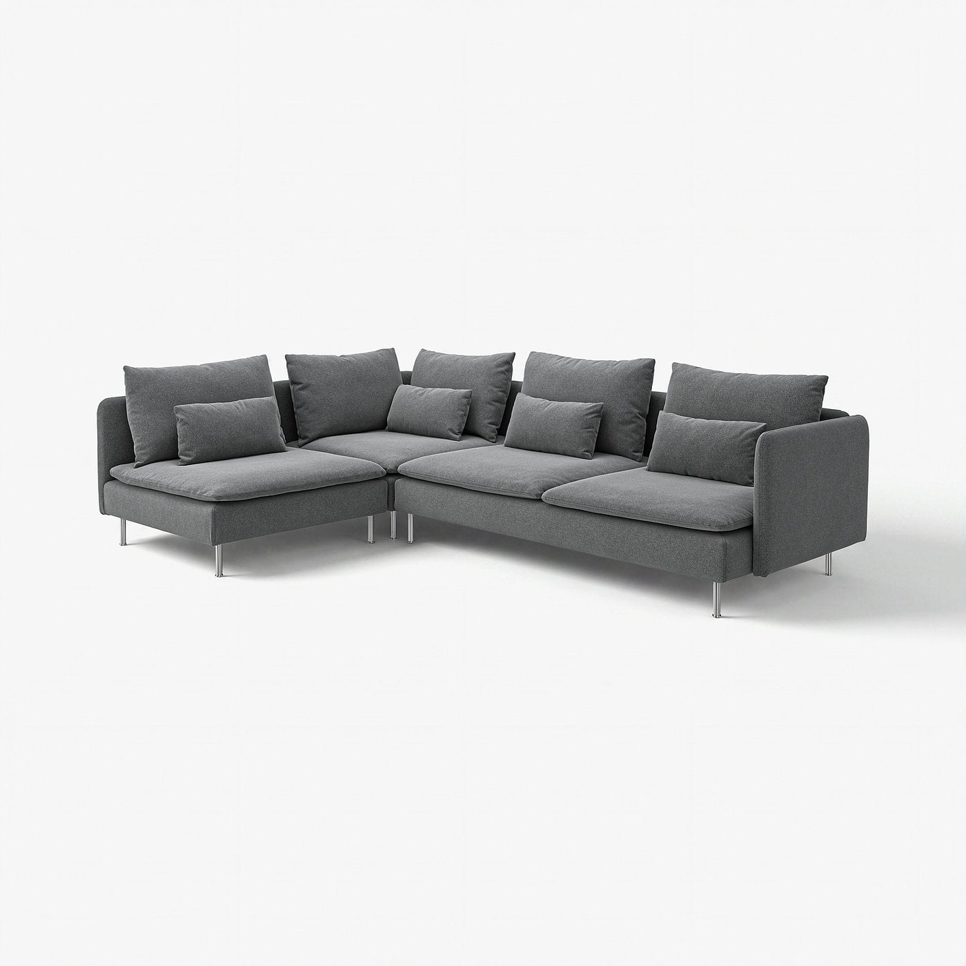 SÖDERHAMN corner sofa, 4-seat, with open end/Johanneshov dark grey