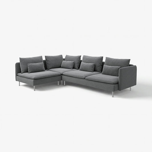 SÖDERHAMN corner sofa, 4-seat, with open end/Johanneshov dark grey