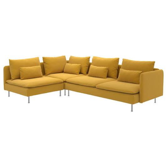 SÖDERHAMN corner sofa, 4-seat, with open end/Kelinge dark yellow