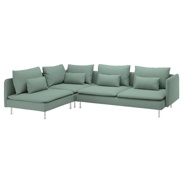 SÖDERHAMN corner sofa, 4-seat, with open end/Tallmyra light green, 6x14x99 cm