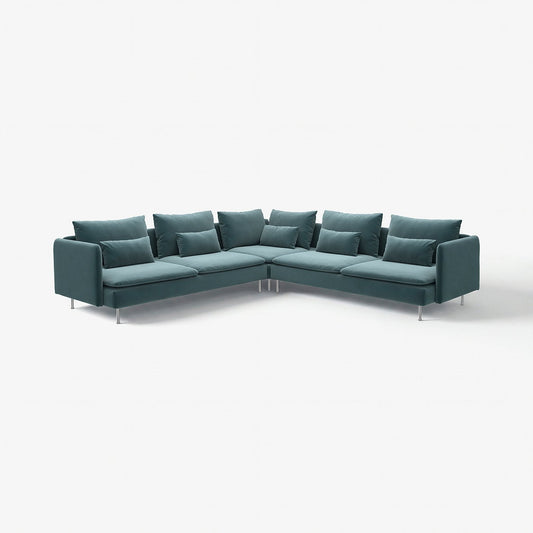 SÖDERHAMN corner sofa, 6-seat, Alhamn dark grey-blue