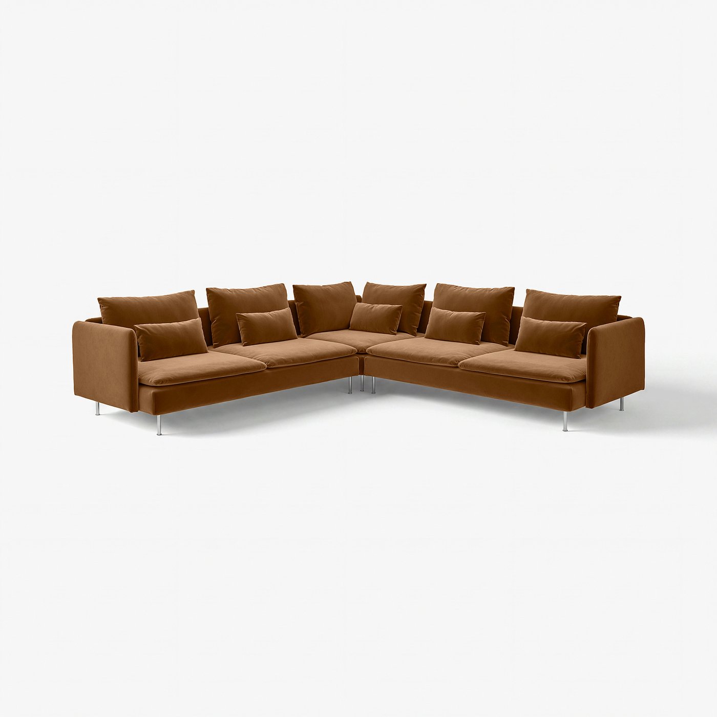 SÖDERHAMN corner sofa, 6-seat, Alhamn dark yellow-brown