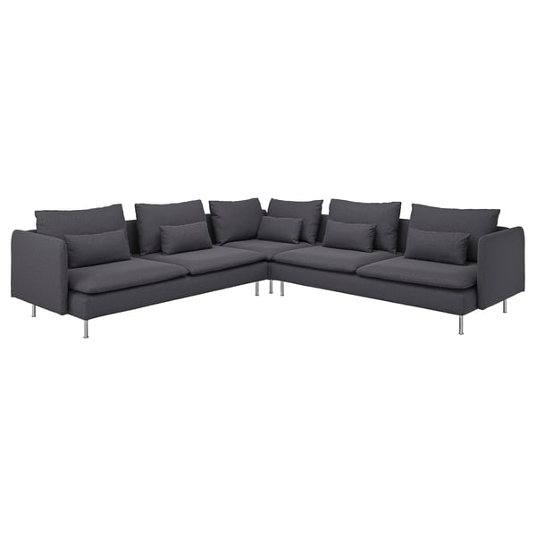 SÖDERHAMN corner sofa, 6-seat, Gunnared medium grey, 291x14x99 cm