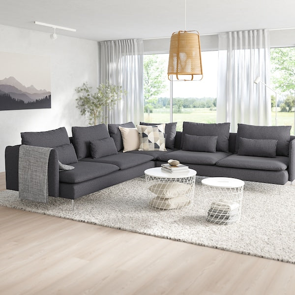SÖDERHAMN - 6 seater corner sofa, Gunnared smoke grey