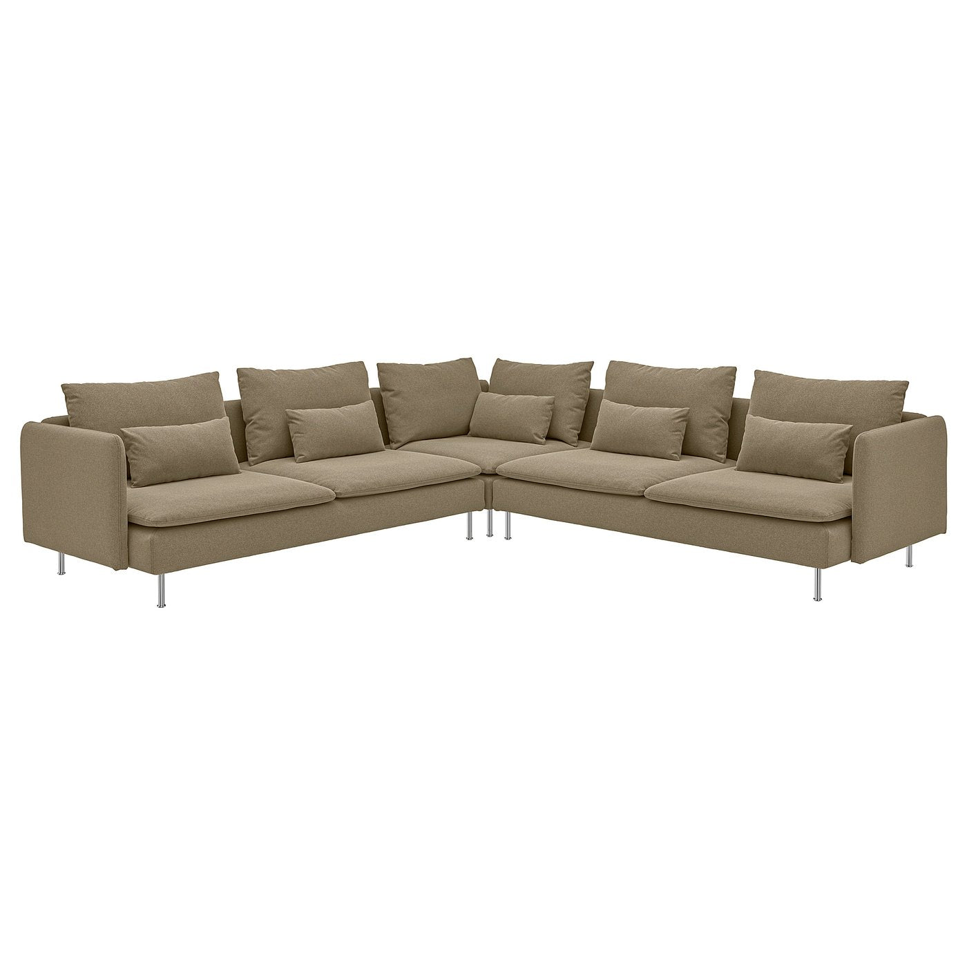 SÖDERHAMN corner sofa, 6-seat, Johanneshov brown-beige