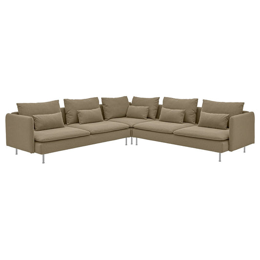 SÖDERHAMN corner sofa, 6-seat, Johanneshov brown-beige