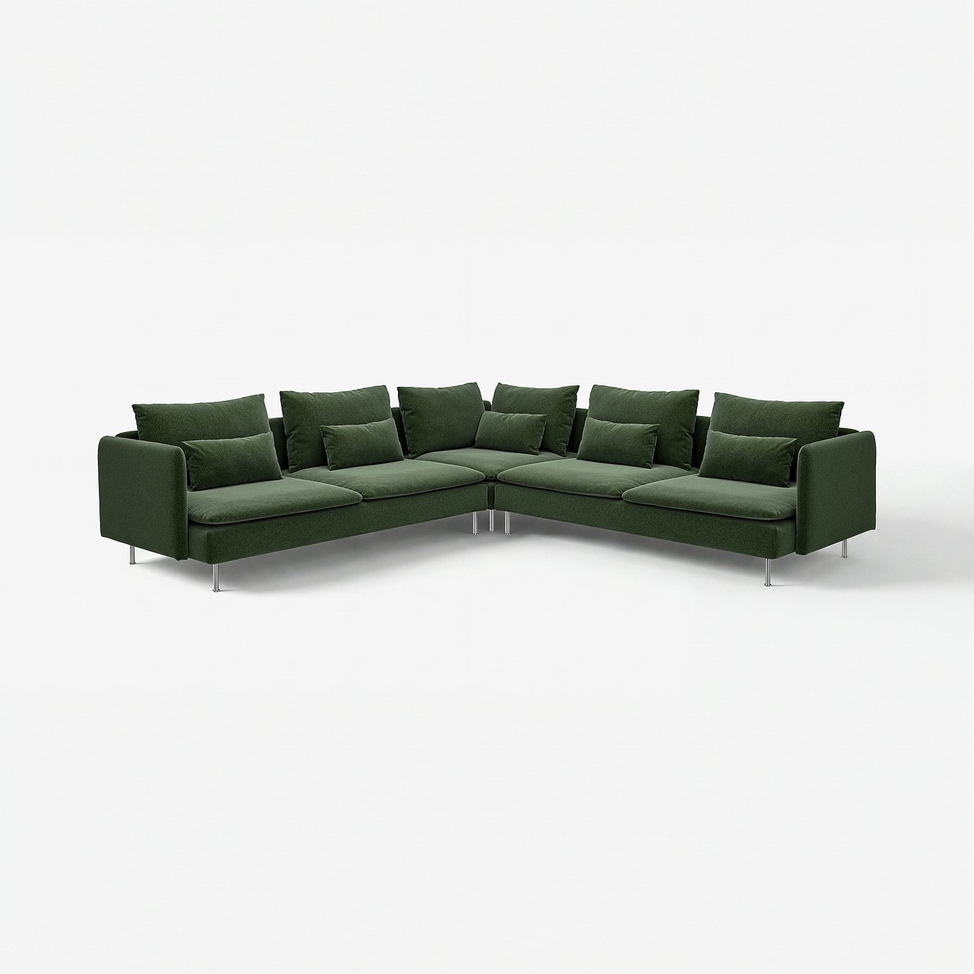 SÖDERHAMN corner sofa, 6-seat, Johanneshov dark green
