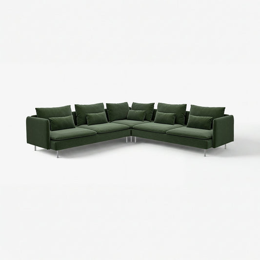 SÖDERHAMN corner sofa, 6-seat, Johanneshov dark green