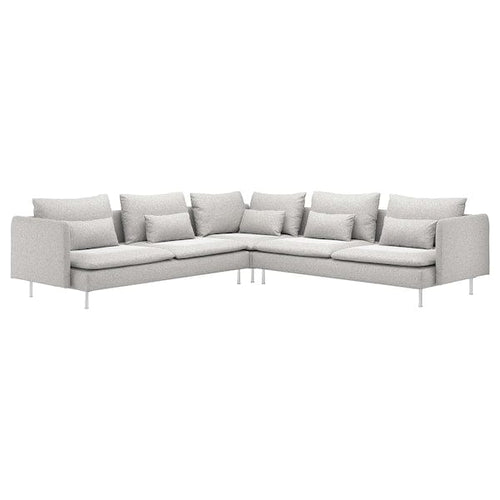 SÖDERHAMN - 6-seat corner sofa, Tallmyra white/black