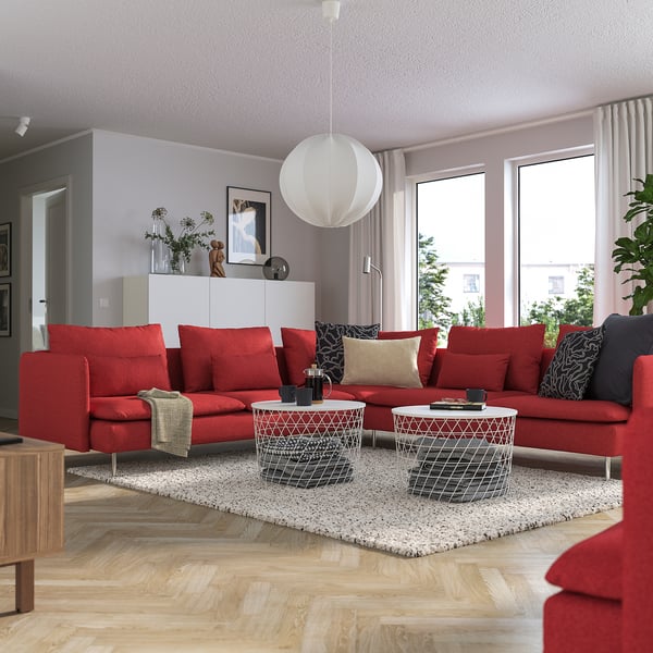 SÖDERHAMN corner sofa, 6-seat, Tonerud red, 291x14x99 cm