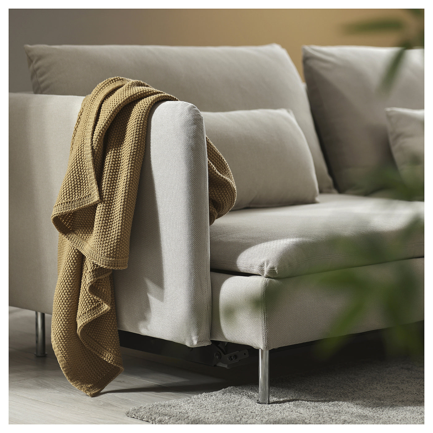 SÖDERHAMN 3-seat sofa-bed, Fridtuna light beige, 226x83x99 cm