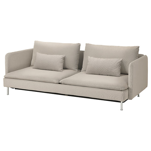 SÖDERHAMN 3-seat sofa-bed, Fridtuna light beige, 195x226 cm