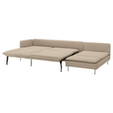 SÖDERHAMN 4-seat sofa-bed, with chaise longue with open end/Kelinge beige