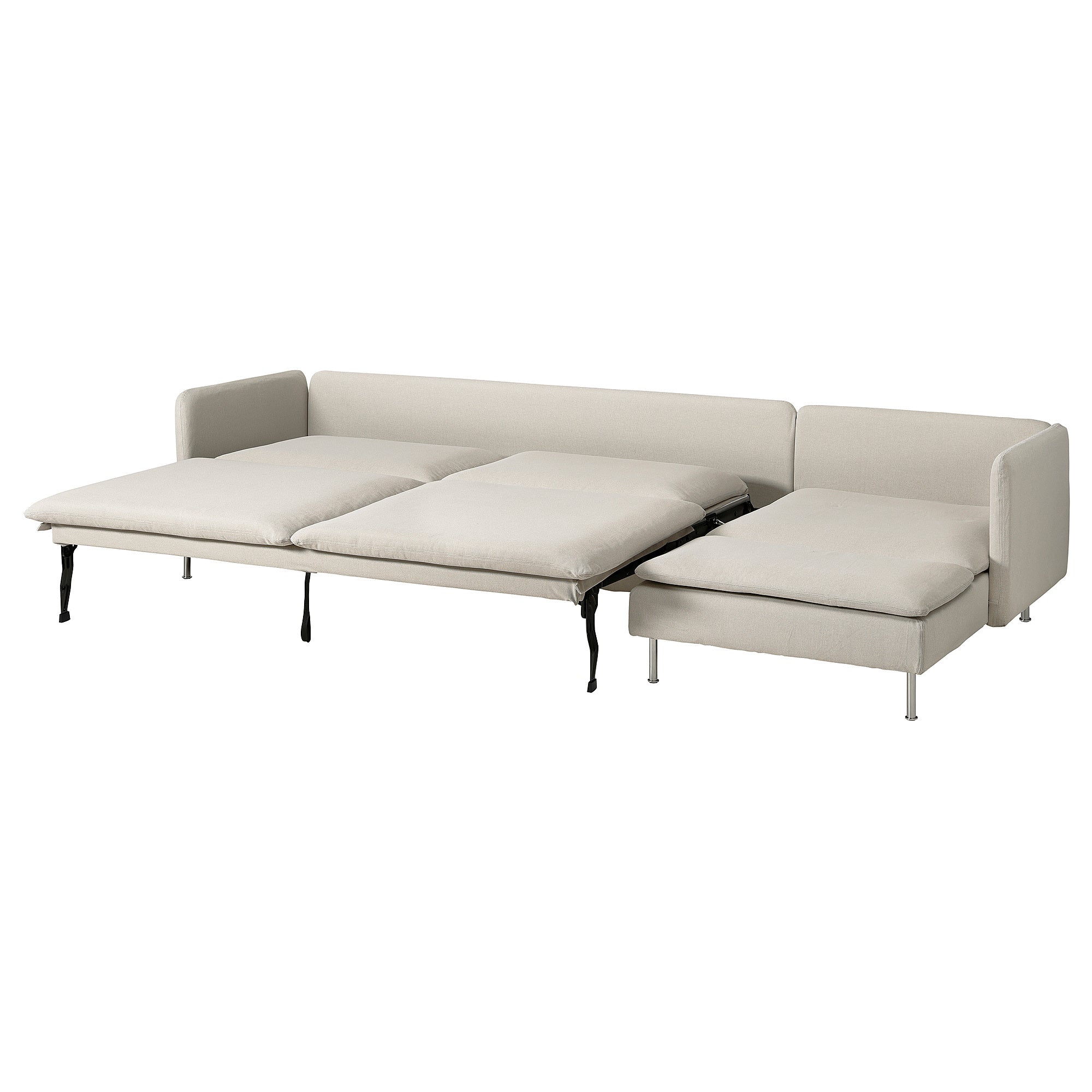 SÖDERHAMN 4-seat sofa-bed, with chaise longue/Fridtuna light beige, 319x83x151 cm