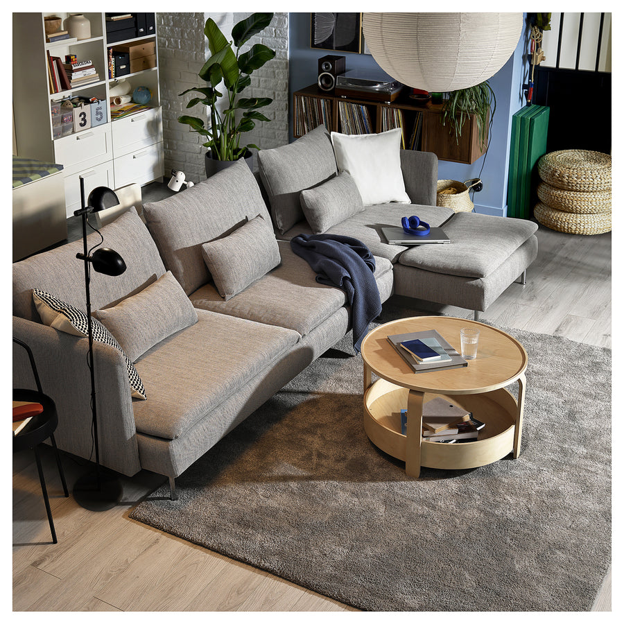 SÖDERHAMN 4-seat sofa-bed, with chaise longue/Viarp beige/brown, 319x83x151 cm