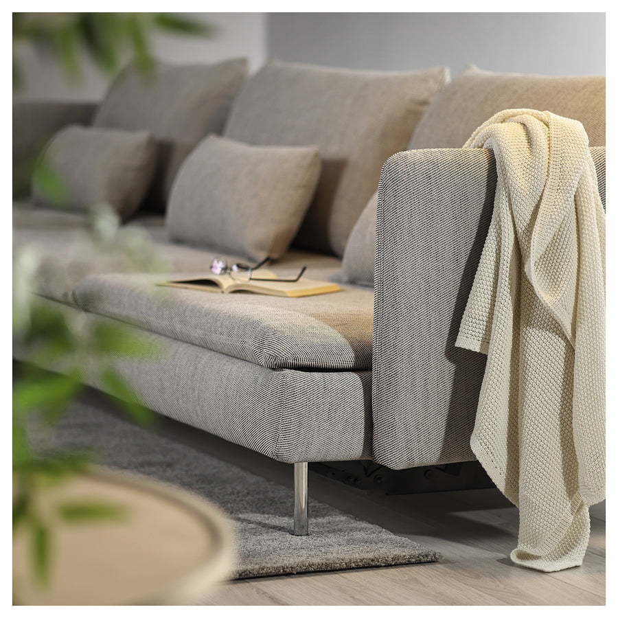 SÖDERHAMN 4-seat sofa-bed, with chaise longue/Viarp beige/brown, 319x83x151 cm