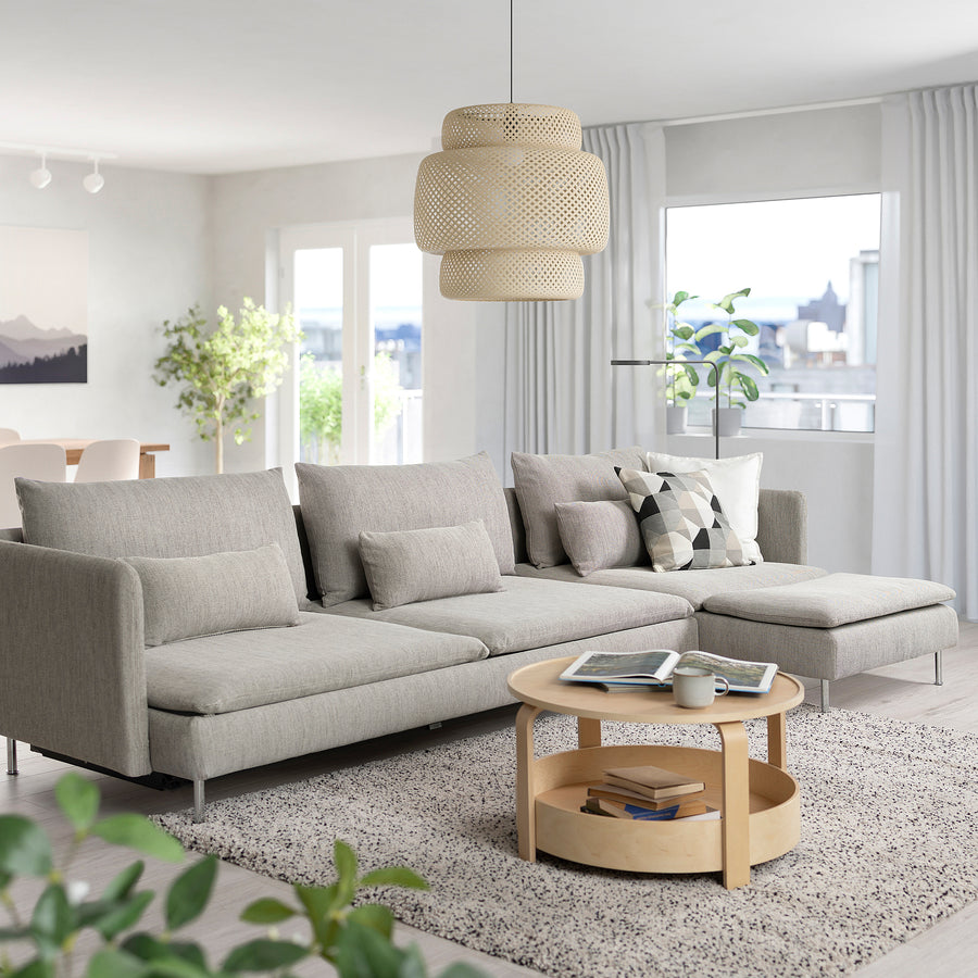 SÖDERHAMN 4-seat sofa-bed, with chaise longue/Viarp beige/brown, 319x83x151 cm