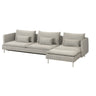 SÖDERHAMN 4-seat sofa-bed, with chaise longue/Viarp beige/brown, 319x83x151 cm