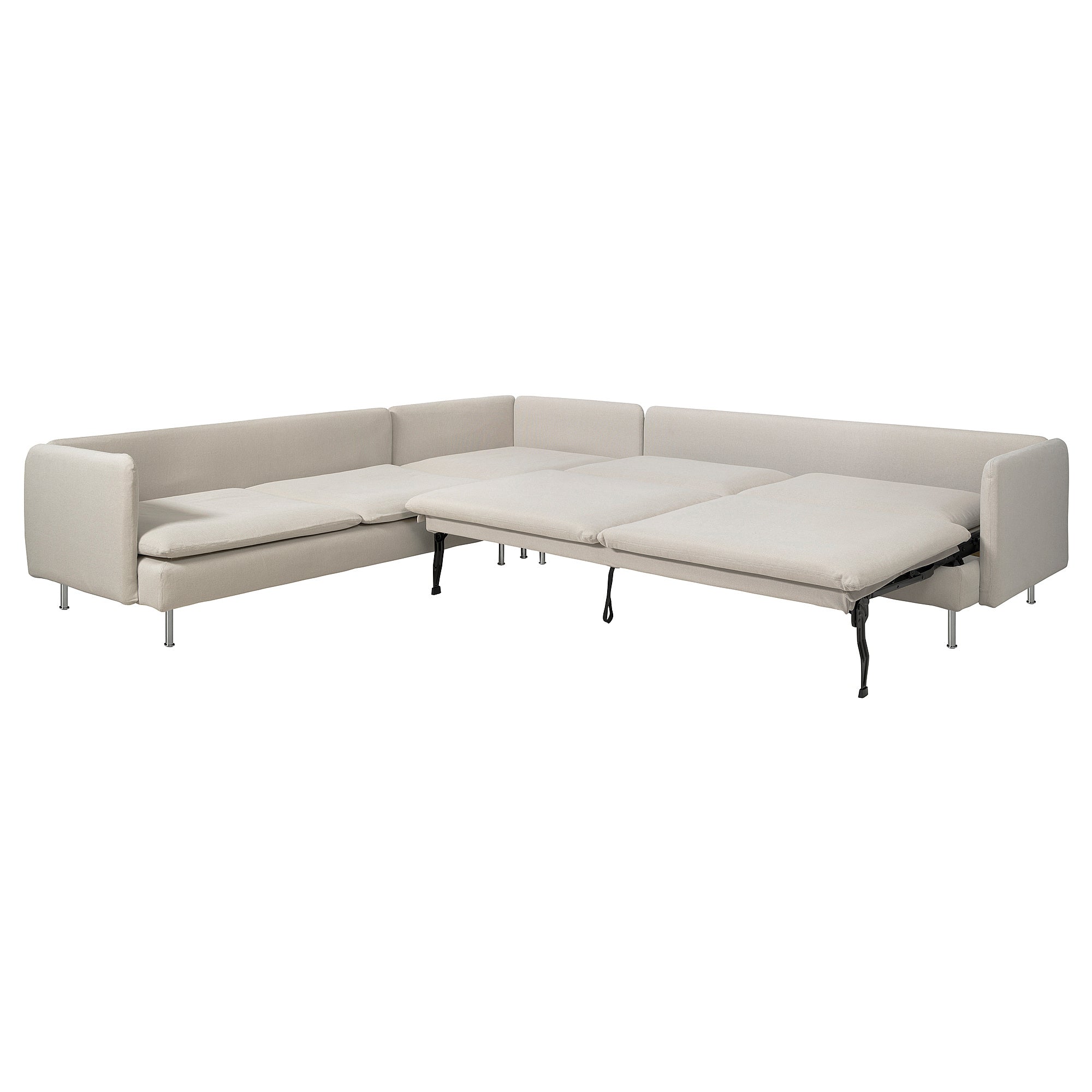 SÖDERHAMN corner sofa-bed, 6-seat, Fridtuna light beige, 195x319 cm