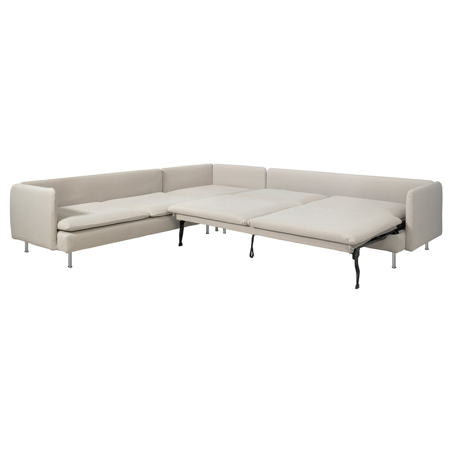 SÖDERHAMN corner sofa-bed, 6-seat, Fridtuna light beige, 195x319 cm