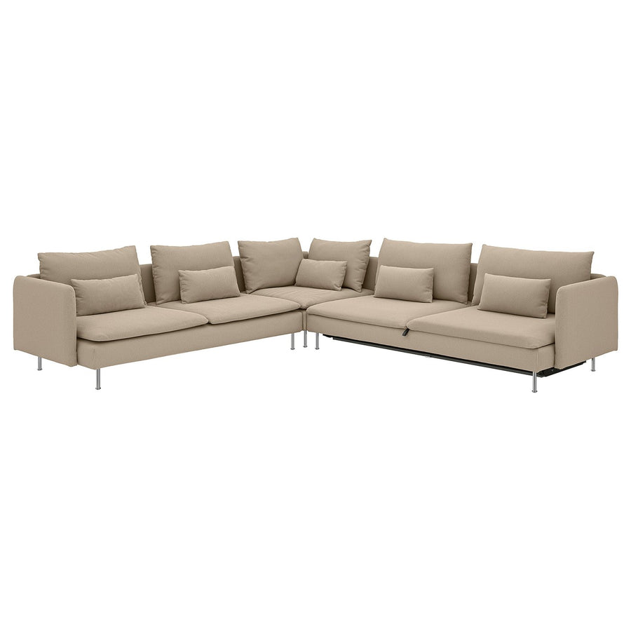 SÖDERHAMN corner sofa-bed, 6-seat, Kelinge beige