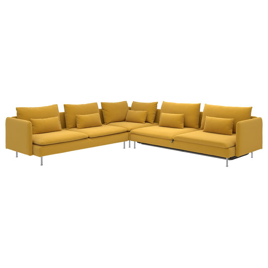 SÖDERHAMN corner sofa-bed, 6-seat, Kelinge dark yellow