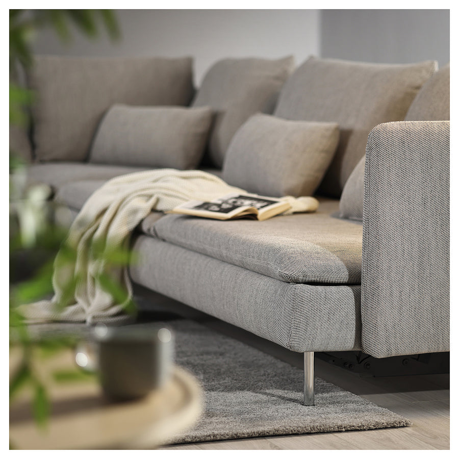 SÖDERHAMN corner sofa-bed, 6-seat, Viarp beige/brown, 195x319 cm