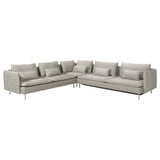 SÖDERHAMN corner sofa-bed, 6-seat, Viarp beige/brown, 195x319 cm