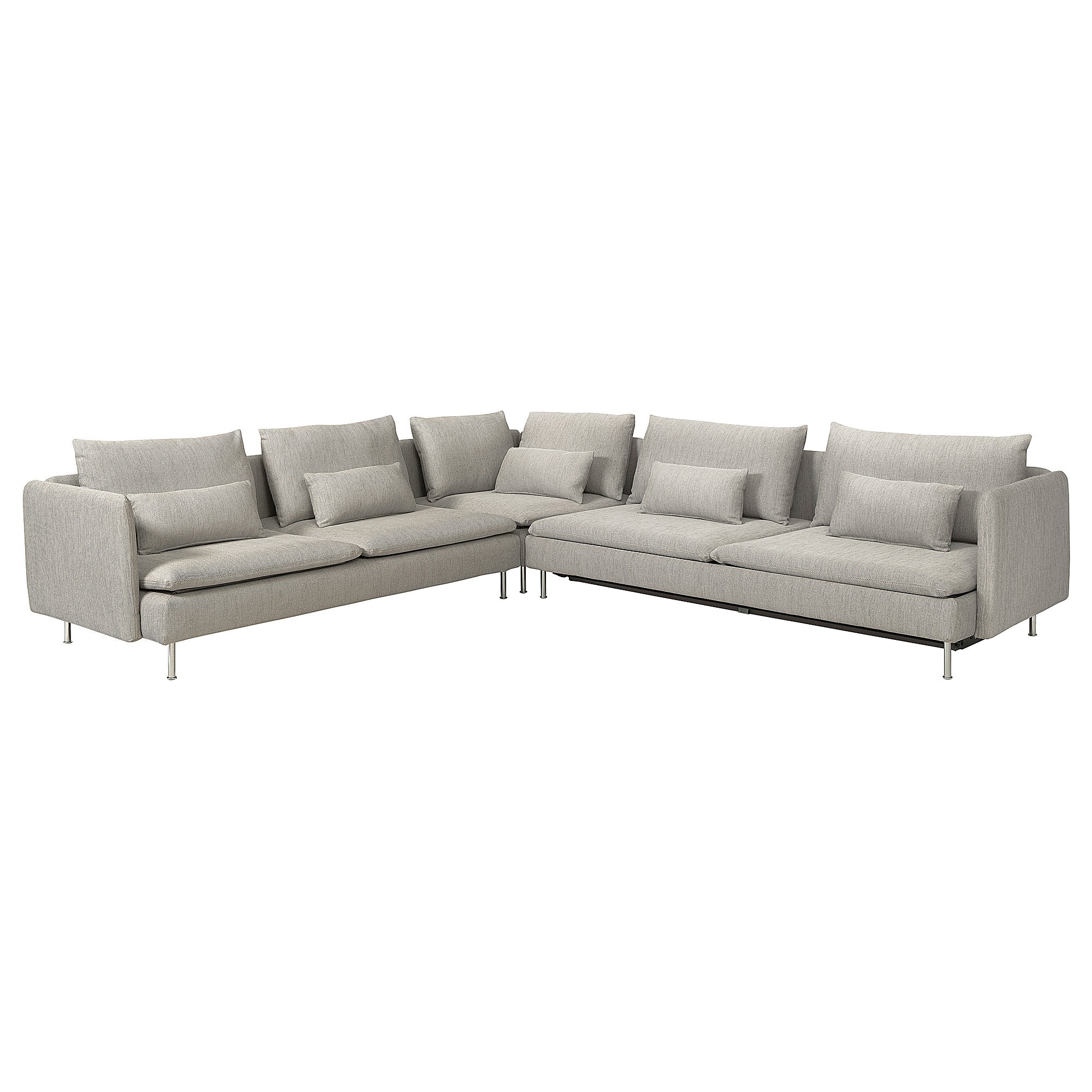 SÖDERHAMN corner sofa-bed, 6-seat, Viarp beige/brown, 195x319 cm
