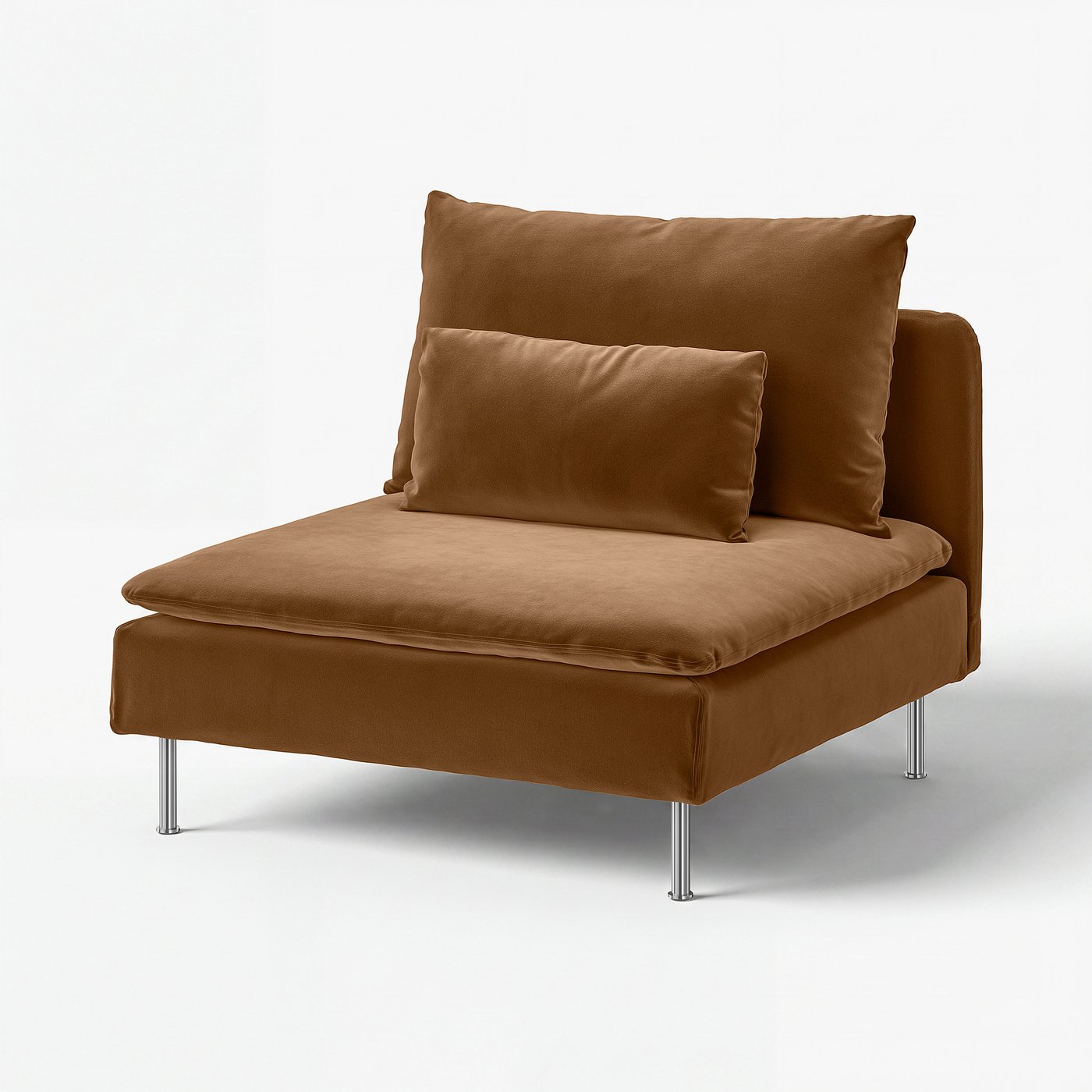 SÖDERHAMN 1-seat section, Alhamn dark yellow-brown, 93x83x99 cm
