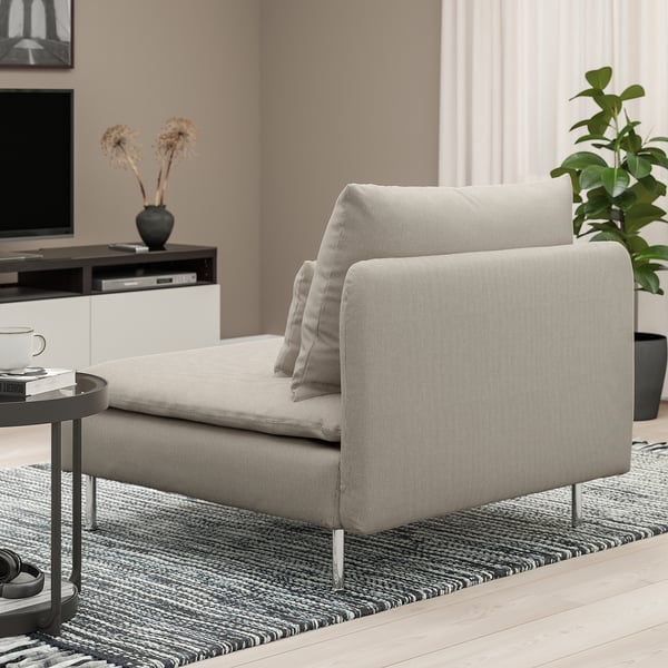 SÖDERHAMN 1-seat section, Fridtuna light beige, 93x14x99 cm