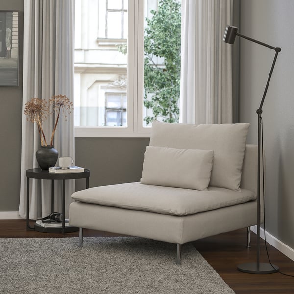 SÖDERHAMN 1-seat section, Fridtuna light beige, 93x14x99 cm