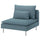 SÖDERHAMN 1-seat section, Fridtuna dark grey-blue, 93x83x99 cm