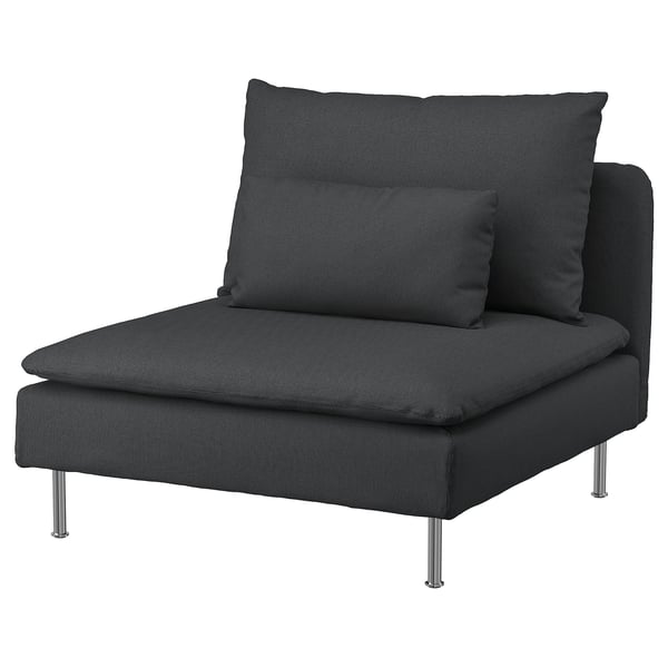 SÖDERHAMN 1-seat section, Fridtuna dark grey, 93x83x99 cm