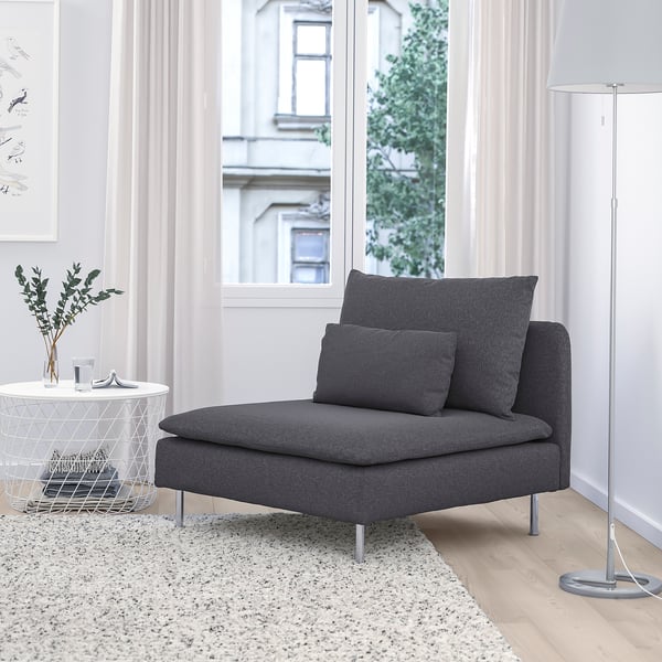 SÖDERHAMN 1-seat section, Gunnared medium grey, 93x14x99 cm