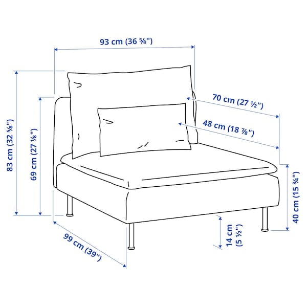 Ikea SÖDERHAMN - 1-seater element, Gunnared smoke grey