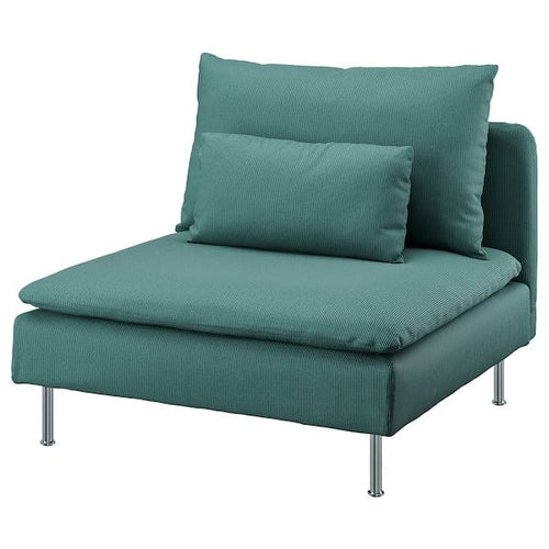 SÖDERHAMN 1-seat section, Kelinge grey-turquoise, 93x14x99 cm