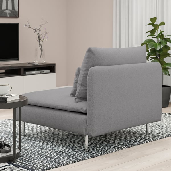 SÖDERHAMN 1-seat section, Tonerud grey, 93x14x99 cm
