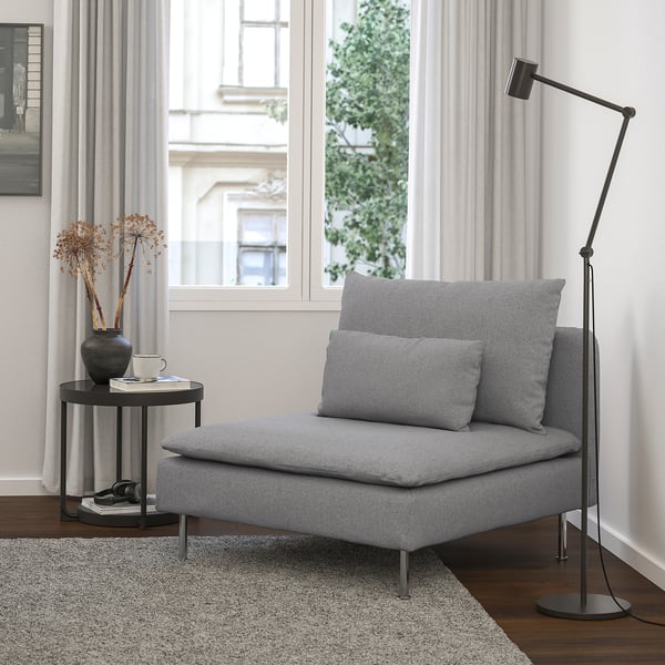 SÖDERHAMN 1-seat section, Tonerud grey, 93x14x99 cm