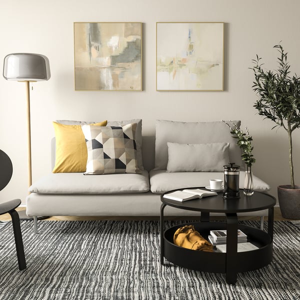 SÖDERHAMN 3-seat section, Fridtuna light beige, 186x83x99 cm