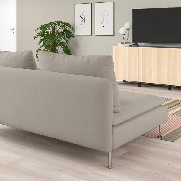 SÖDERHAMN 3-seat section, Fridtuna light beige, 186x83x99 cm