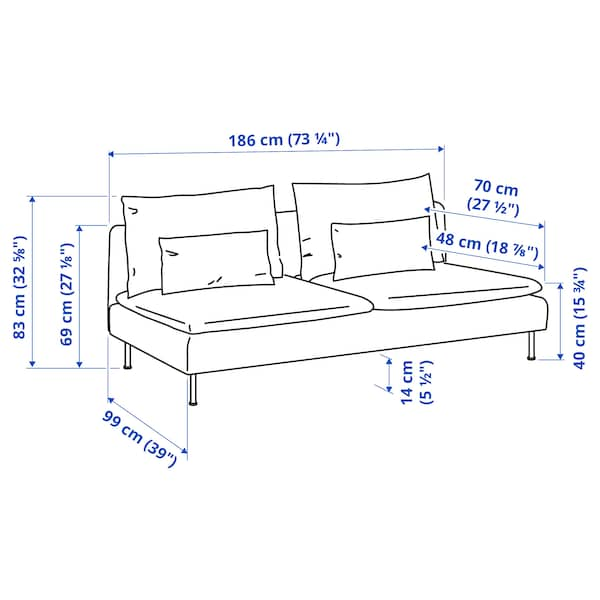 SÖDERHAMN 3-seater element, Fridtuna light beige ,