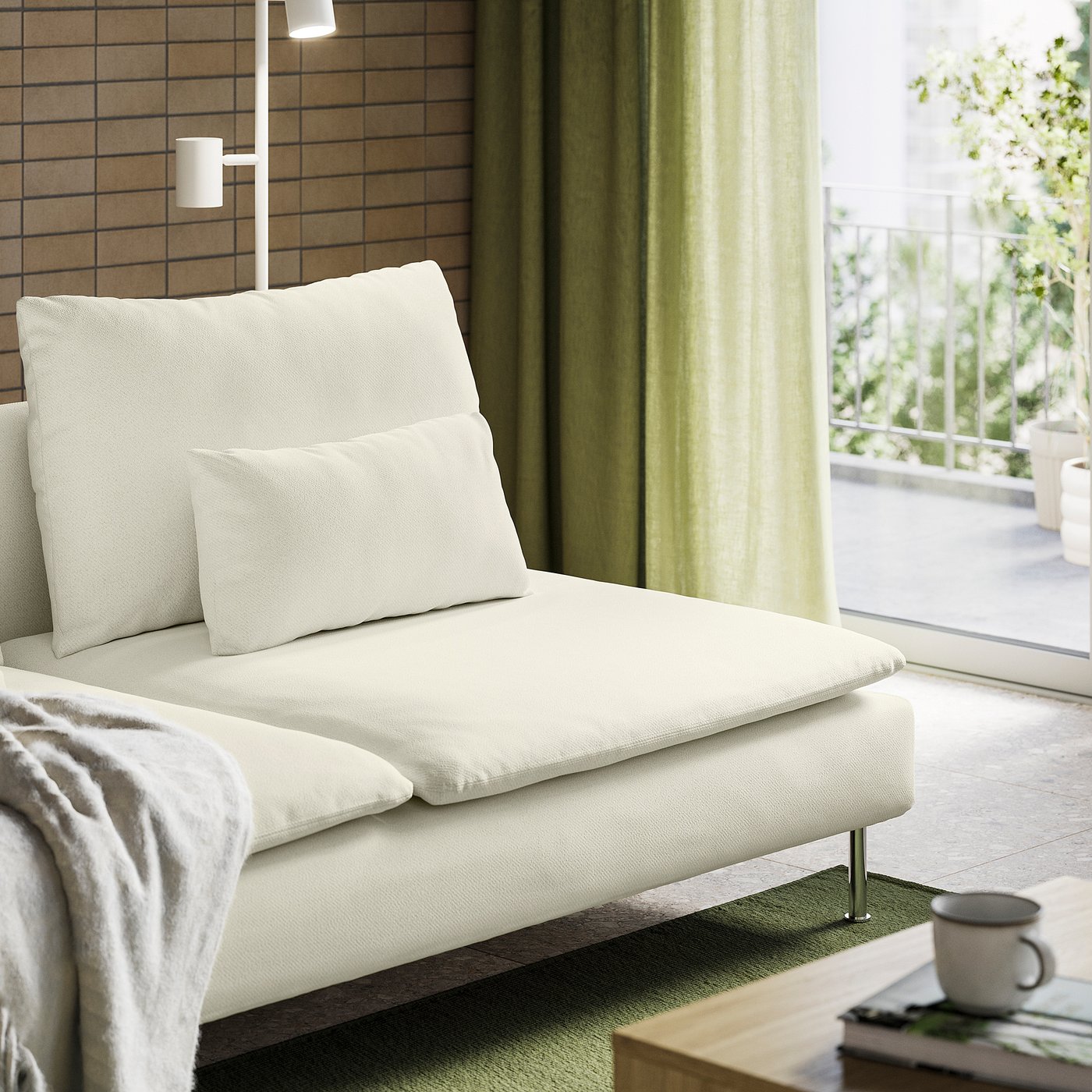 SÖDERHAMN 3-seat section, Johanneshov off-white, 186x83x99 cm