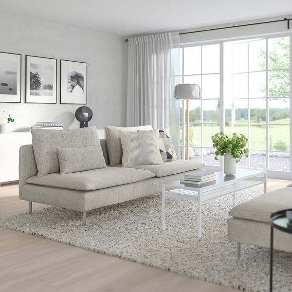 SÖDERHAMN 3-seat section, Viarp beige/brown, 186x83x99 cm