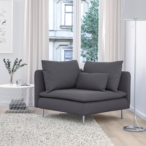 SÖDERHAMN corner section, Gunnared medium grey, 99 cm