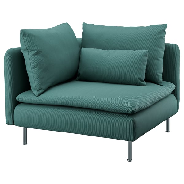 SÖDERHAMN corner section, Kelinge grey-turquoise, 99 cm