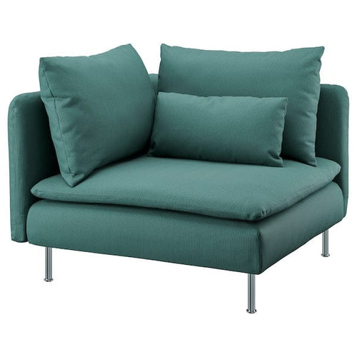 SÖDERHAMN corner section, Kelinge grey-turquoise, 63x14x99 cm