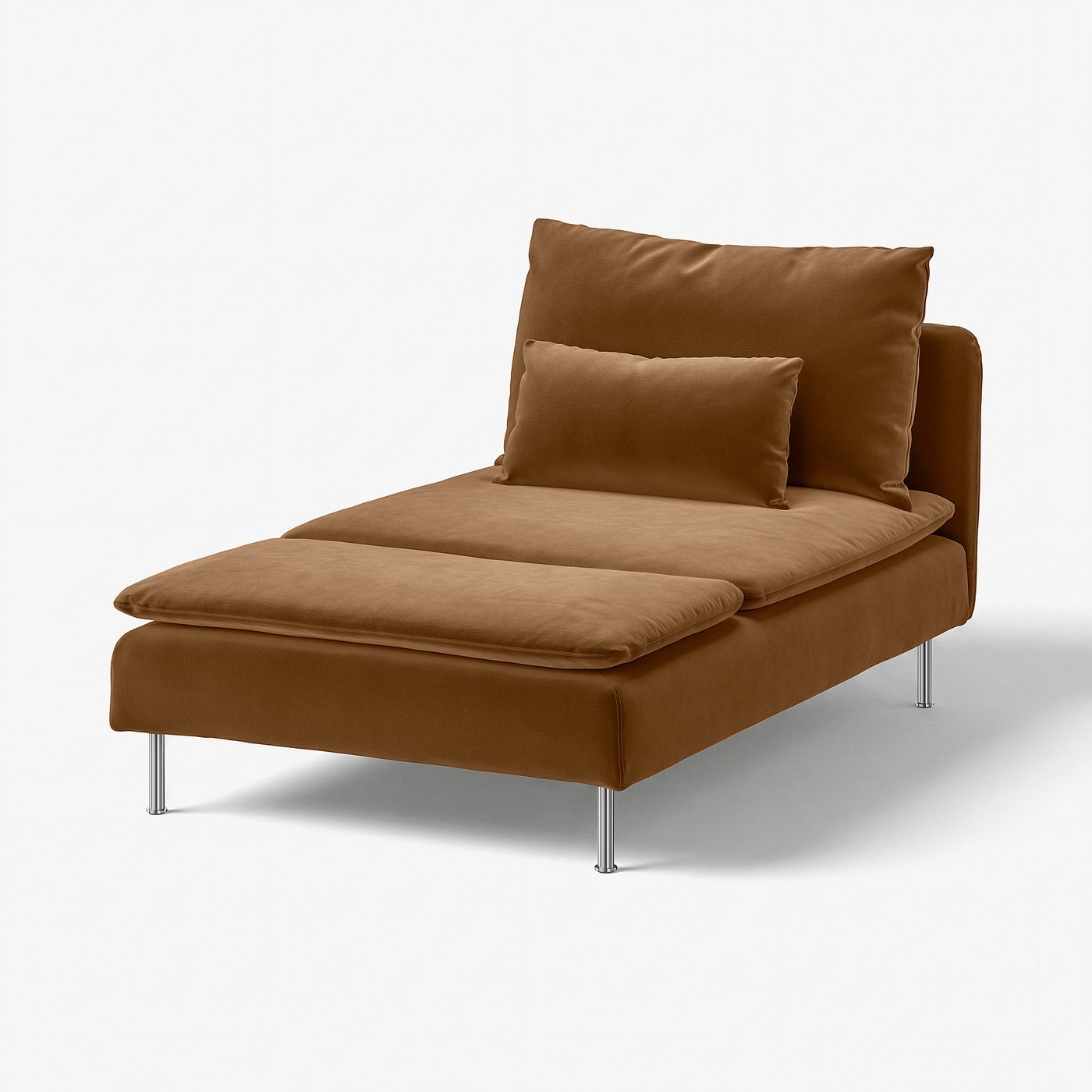 SÖDERHAMN cover for chaise longue section, Alhamn dark yellow-brown